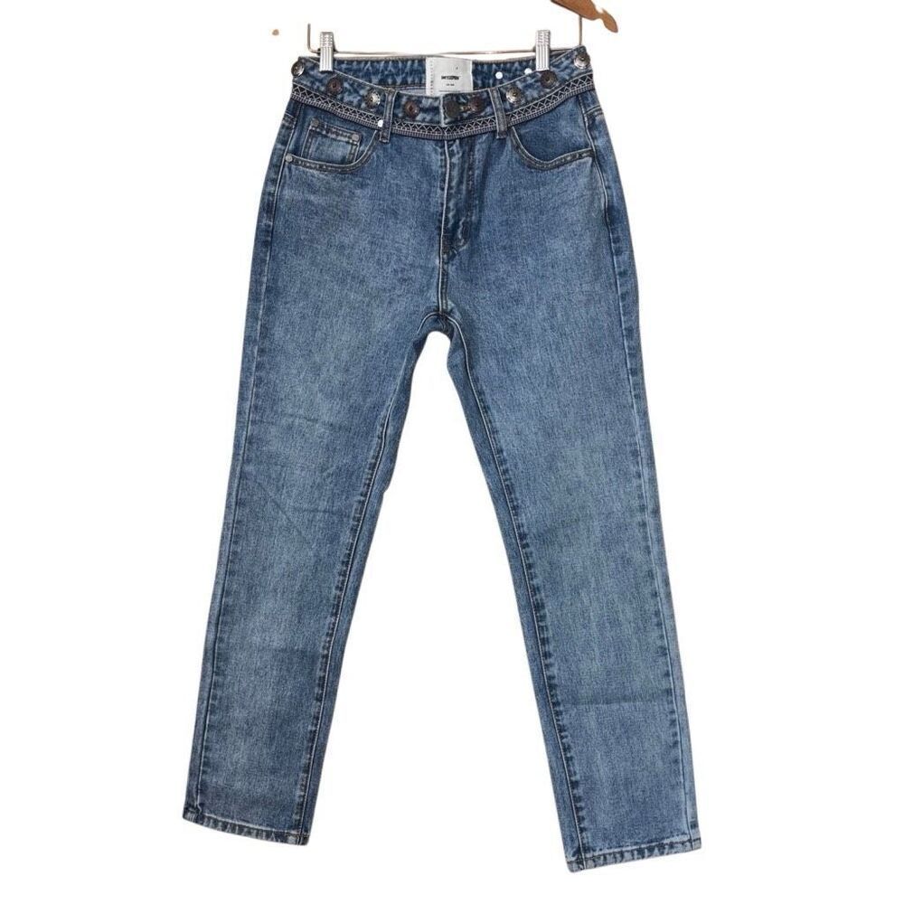 One Teaspoon x Free People Hills Trucker Jeans Denim Hollywood Wash Womens 28